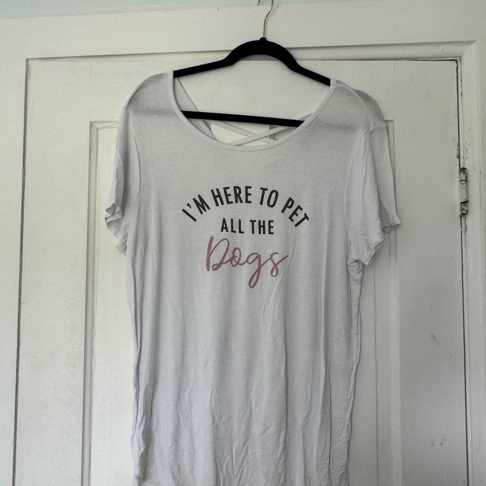 Chic‎ White and Pink Dog Lover's Tee - Picture 2 of 4